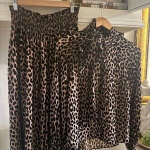 Kate Spade Leopard Print Skirt Set